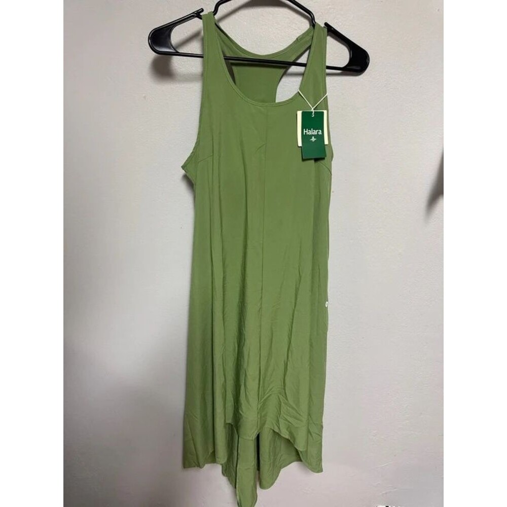 NWT Halara Small hi-lo athletic dress, green.